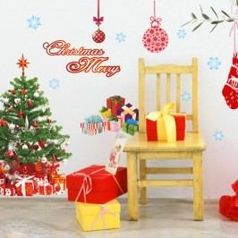 Autocolante Crăciun Fanastick Santa, Balls and Tree