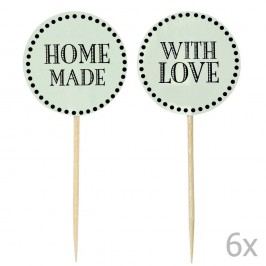 Set 12 decorațiuni pentru tort Miss Étoile Home Made With Love, verde