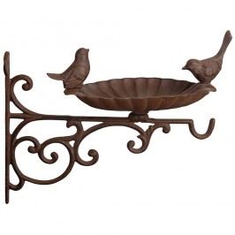 Agățătoare din fontă cu vas pentru hrănit păsări Esschert Design, lungime 28,1 cm
