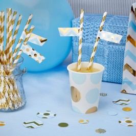 Set 30 stegulețe pentru paie Neviti Pattern Works Zig, albastru
