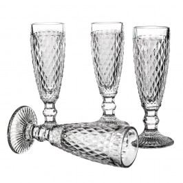 Set 4 pahare șampanie Unimasa Diamond, 130 ml
