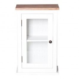 Dulap pentru baie din lemn de salcâm Woodking Kimberly, alb - lucios