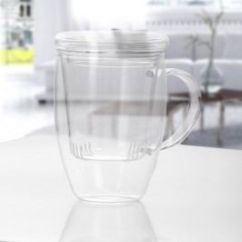 Cană pentru ceai din sticlă cu infuzor și capac Bambum Denisse, 500 ml