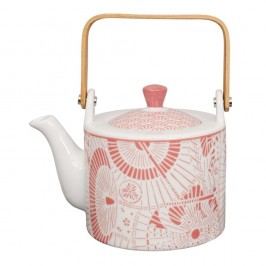 Ceainic din porțelan Tokyo Design Studio Shiki, 800 ml, alb-roșu