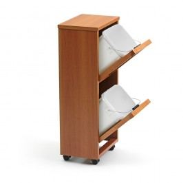 Organizator pentru reciclare cu 2 compartimente din lemn de fag Arredamenti Italia Madera, maro