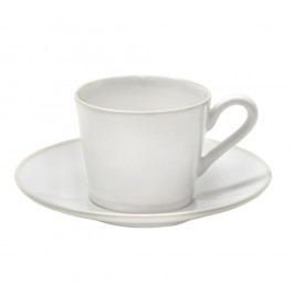 Cană din ceramică cu farfurioară Costa Nova Astoria, 180 ml, alb
