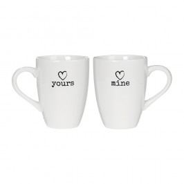 Set 2 căni Yours & Mine Premier Housewares Charm, alb