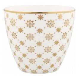Pahar din ceramică Green Gate Laurie Latté, auriu-alb
