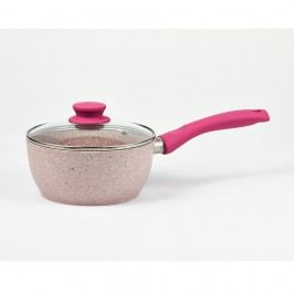 Ibric cu mâner și capac roz Bisetti Stonerose, 18 cm