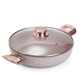 Tigaie cu 2 mânere și capac arămiu Bisetti Stonerose, 24 cm