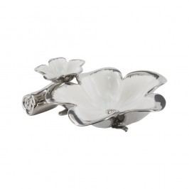 Bol decorativ din ceramică Mauro Ferretti Tasche Lily B, alb-argintiu