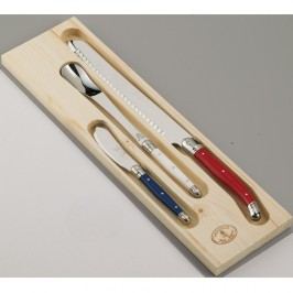 Set 3 cuțite pentru pâine și marmeladă, în cutie de lemn, Jean Dubost Paris