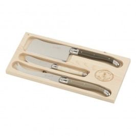 Set 3 tacâmuri pentru brânzeturi, în cutie de lemn, Jean Dubost Linen Mix
