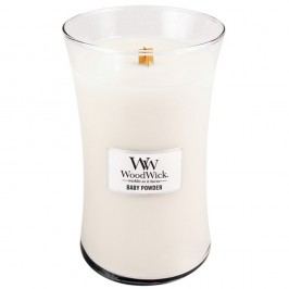 Lumânare parfumată WoodWick, aromă de vanilie, miere și trandafir, 130 ore