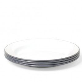 Set 4 farfurii smălțuite Falcon Enamelware, gri