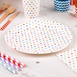 Set 8 farfurii din hârtie Neviti Carnival Dots